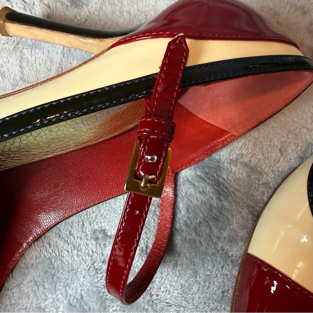 DSQUARED2 Red and Cream Mary Jane Heels - Picture 7 of 12